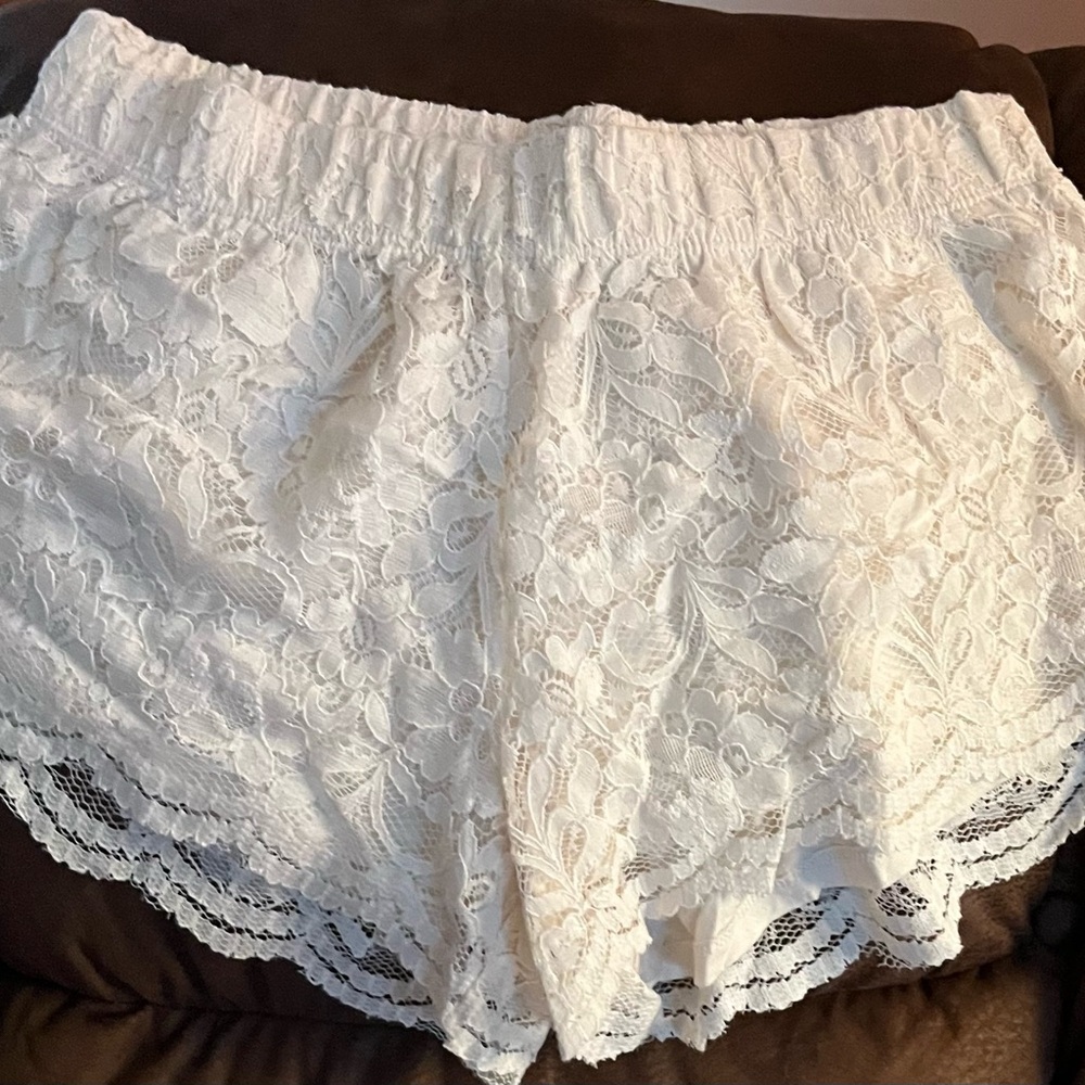 White Lace Shorts